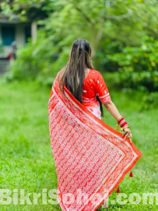 Chanderi silk sharee with blause pcs